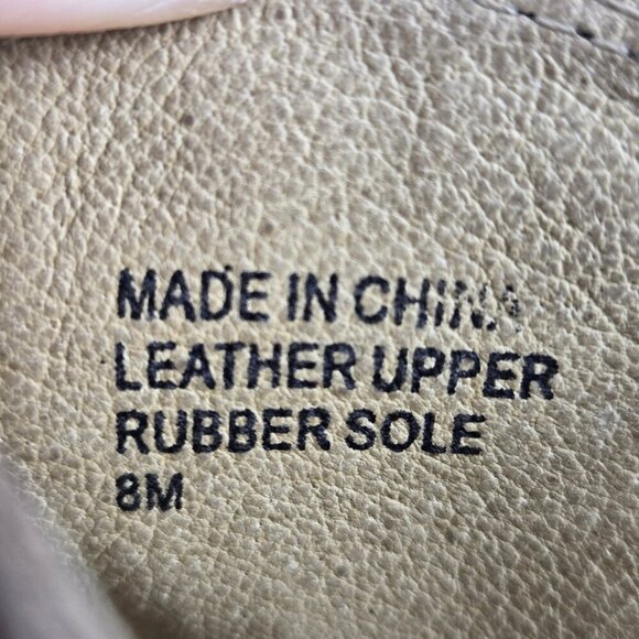 MICHAEL Michael Kors Size 8M Taupe Suede Leather Stiletto Peep Toe Booties Chain - Picture 15 of 16